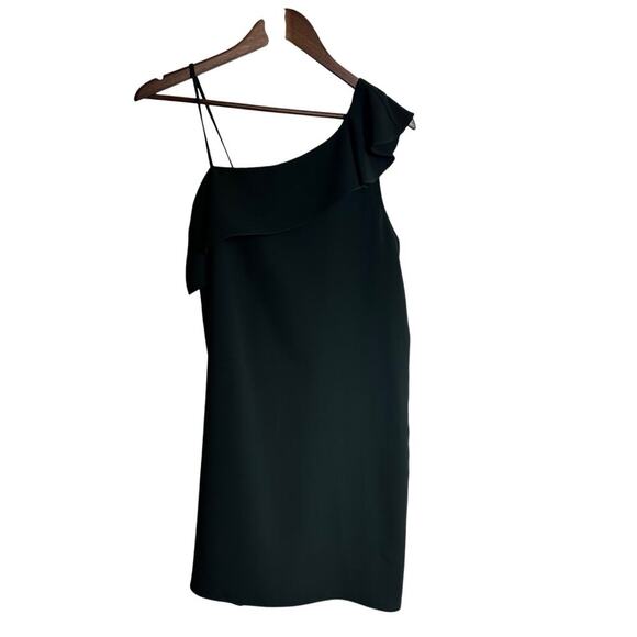 AMANDA UPRICHARD Revolve Ruffle Shoulder Little Black Dress Evening Size M - Picture 1 of 8